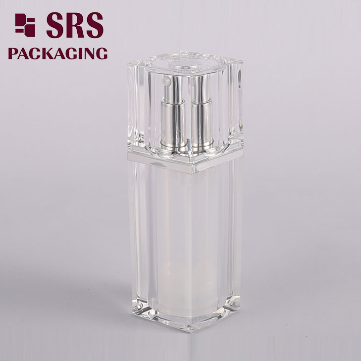 A055 acrylic square airless pump clear bottle 