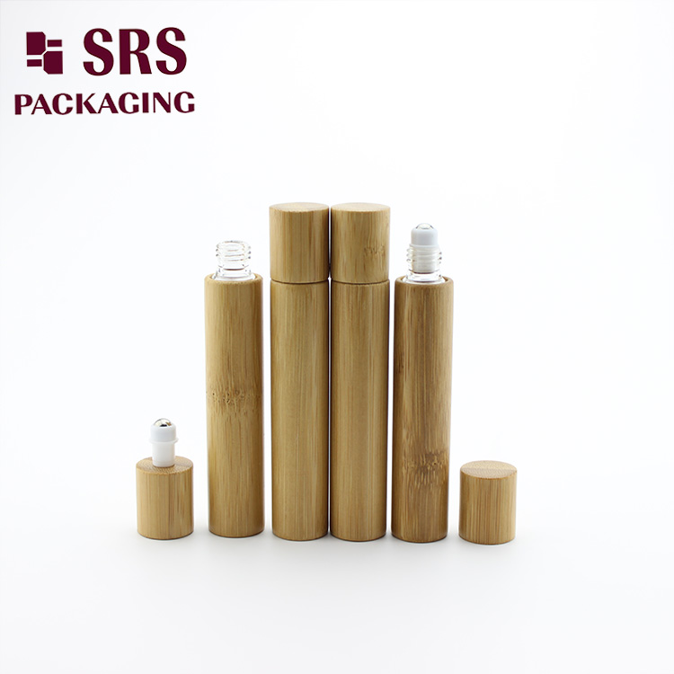 10ml bamboo glass roll-on bottle for perfume 100pcs