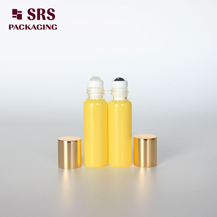 SRS Gold Cap Empty Yellow Roll on Glass Bottle 5ml