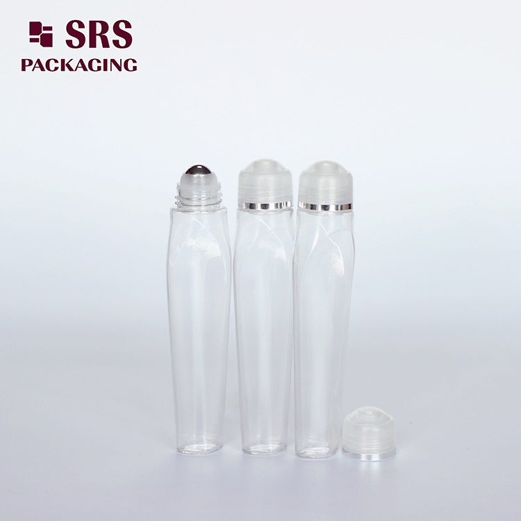 SRS8444 transparent plastic 12ml roll on cosmetic container with cap