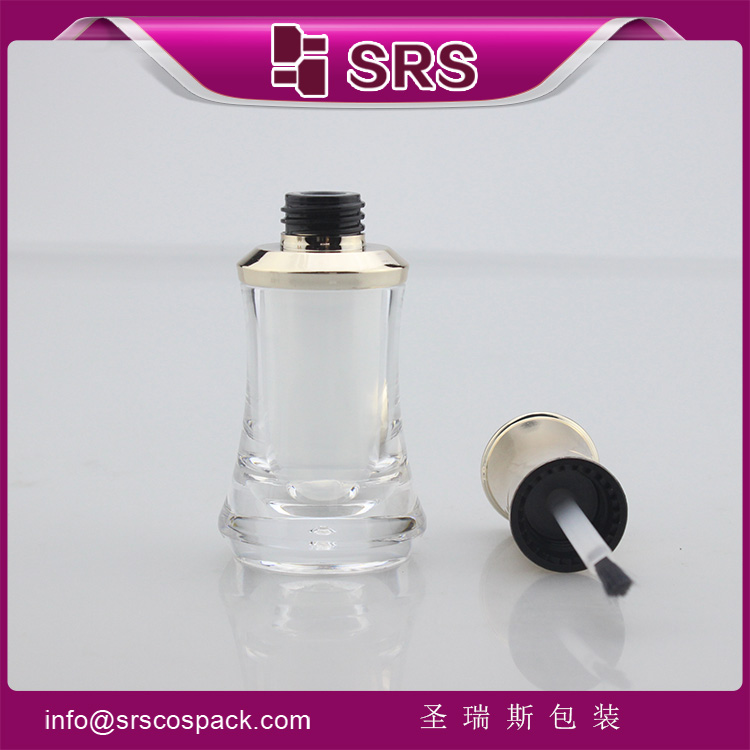empty transparent 10ml acrylic uv gel nail polish bottles
