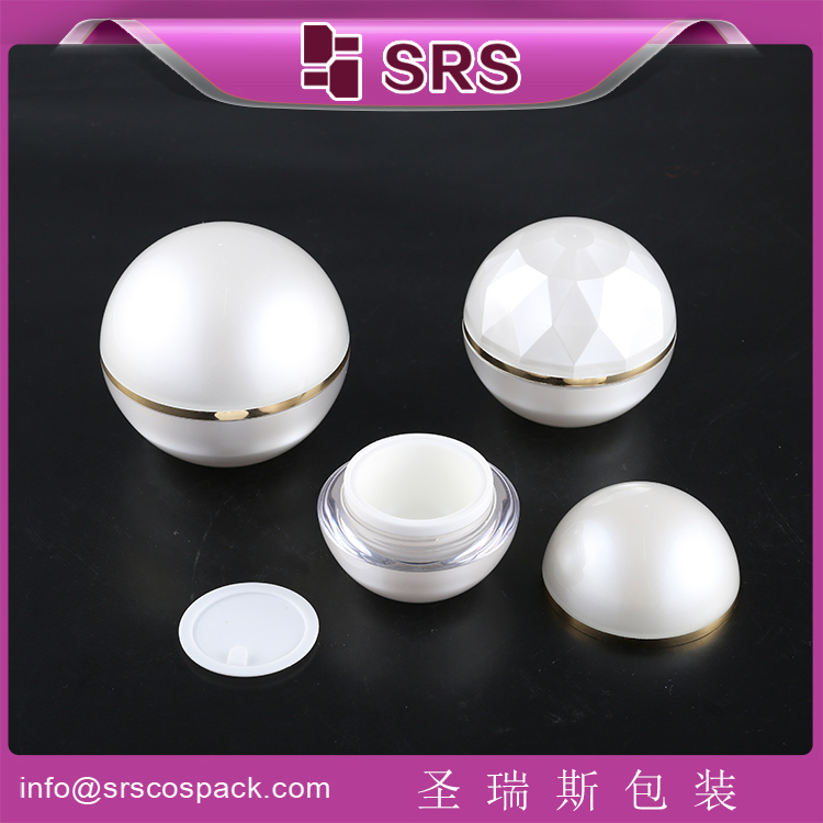 J011 empty ball shape 15ml 30ml acrylic cream jar 50ml