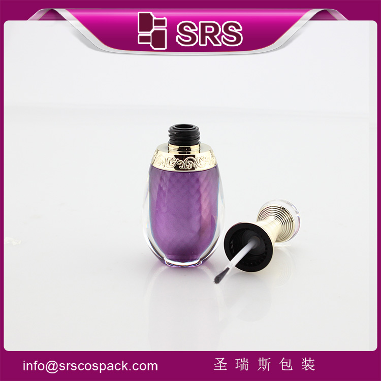 empty purple acrylic 8ml nail polish bottles with lid