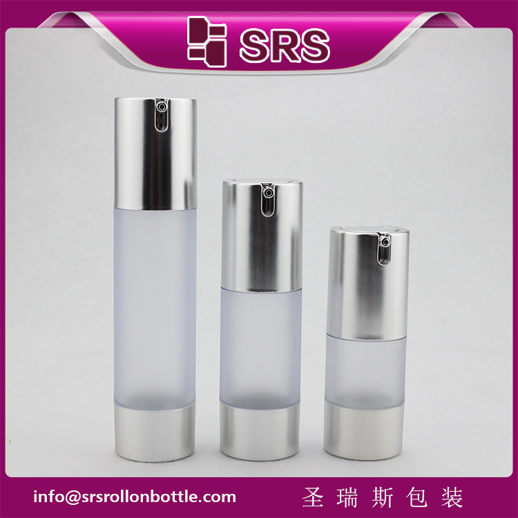 TA021 frost clear AS 15ml 30ml 50ml round airless bottle cosmetic