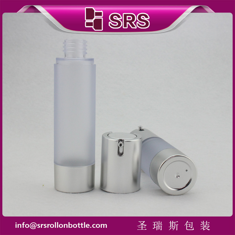 TA021 frost clear AS 15ml 30ml 50ml round airless bottle cosmetic