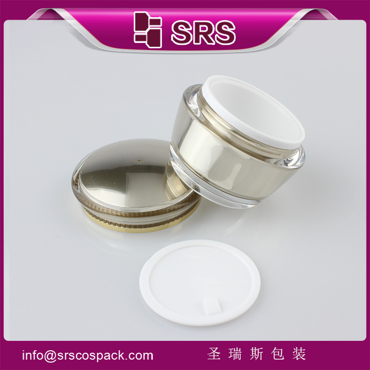 J035 SRS Cosmetic Gold Color Plastic Skin Care luxury Jar