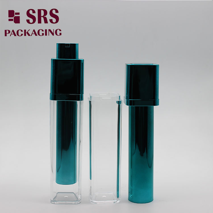 A051 SRS Empty Cosmetic Acrylic Green 50ml Lotion Bottle Airless Pump