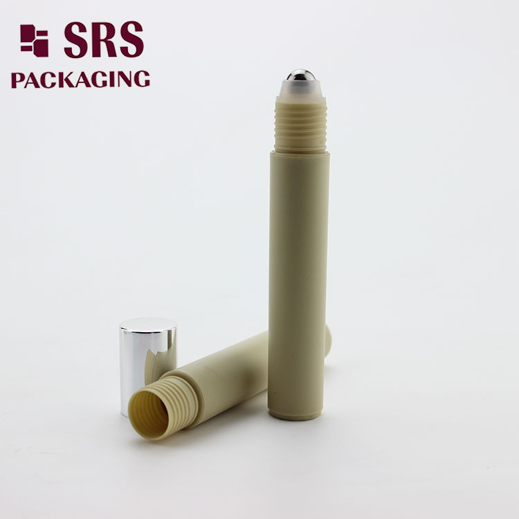 Plastic Frosted Cosmetic Gel Round Roll on Bottle 15ml