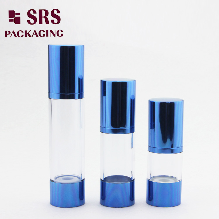 A022 SRS Cosmetic Plastic Airless Blue Color 15ml 30ml 50ml Serum Bottle