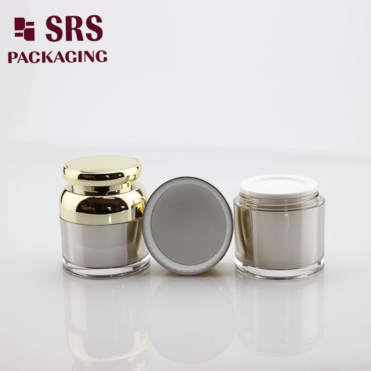 J316 Unique Design Cosmetic Container 30ml 50ml Acrylic Cream Jars gold
