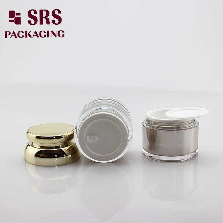 J316 Unique Design Cosmetic Container 30ml 50ml Acrylic Cream Jars gold
