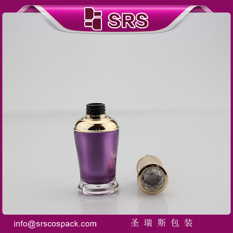 NP008 empty purple 8ml nail polish bottle with gold cap