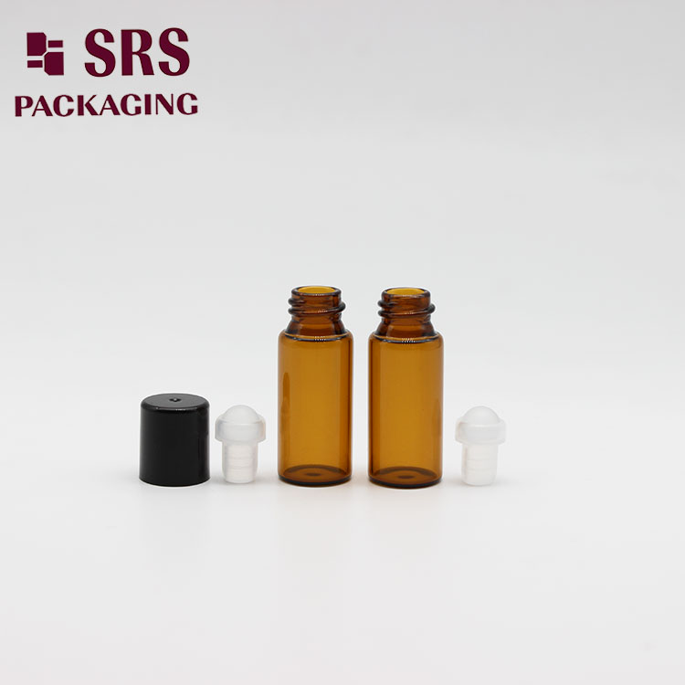 SRS Empty Mini Amber Color 3ml Glass Perfume Bottle