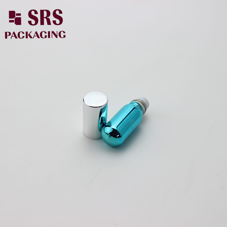 3ml Metalized Luxury Glass Perfume Oil Roller Ball Bottle