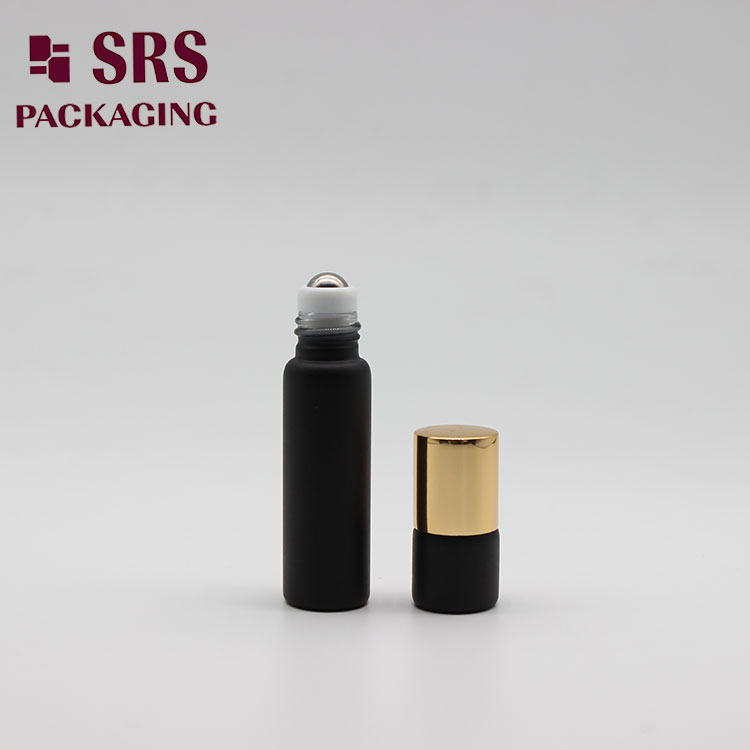 Empty Matte Black Color 5ml Glass Roll on Bottle for Perfume