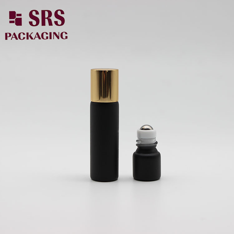 Empty Matte Black Color 5ml Glass Roll on Bottle for Perfume