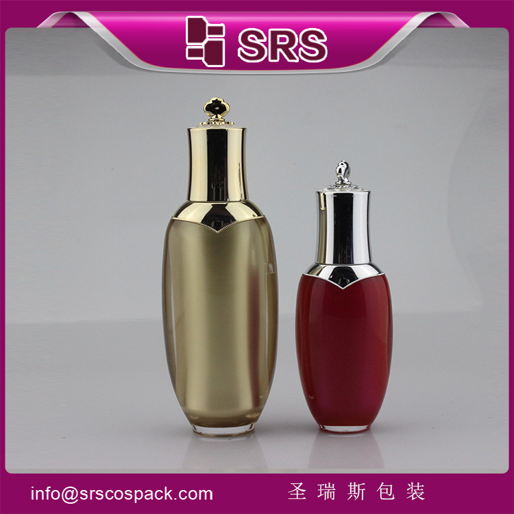 L201 30ml 50ml 80ml 100ml crown shape acrylic bottle with tube for lotion