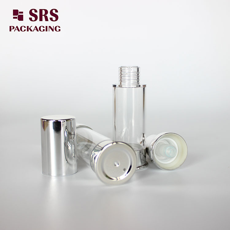 A0214B SRS Empty Mini Silver Color Plastic 5ml 10ml Airless Bottle