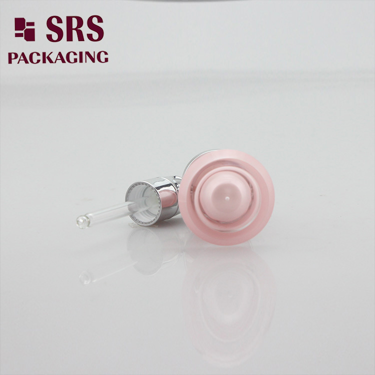 DB004 pink plastic double wall e liquid bottle with silver dropper