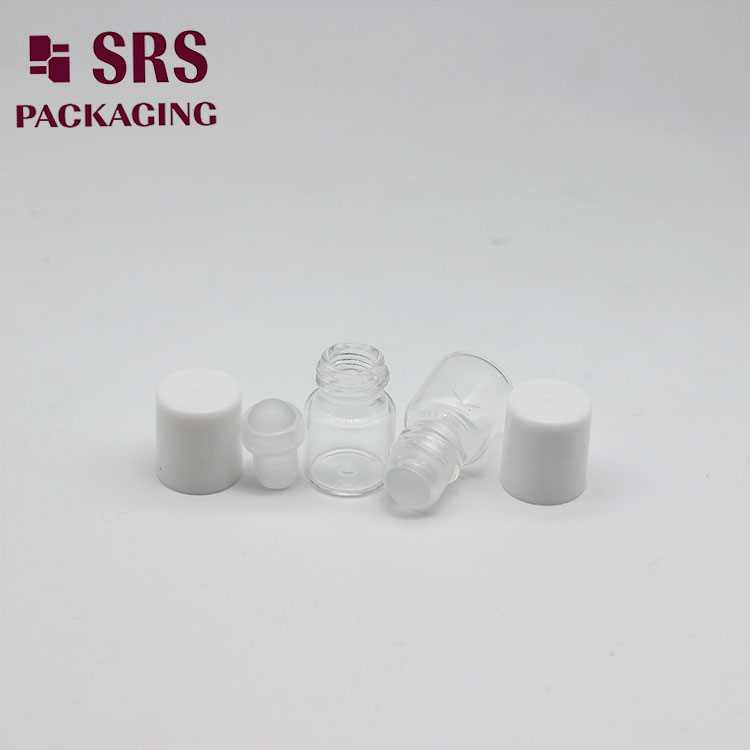 Empty Mini Clear Color 1ml Glass Bottle with Roll on Top
