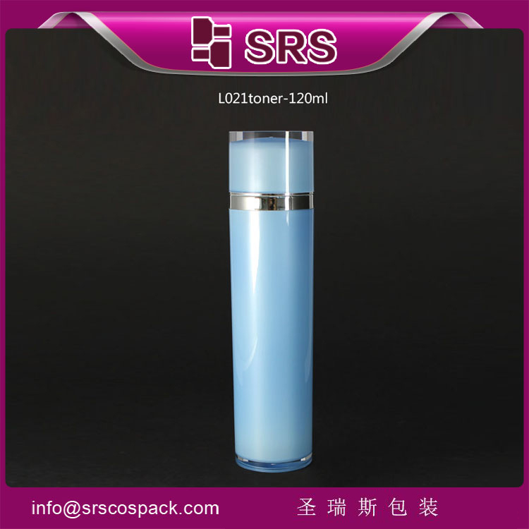 L021-120ML acrylic empty cylinder toner bottle 
