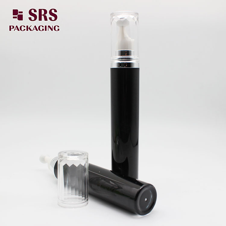 LR001 empty airless round 15ml acrylic roll on bottle with lid