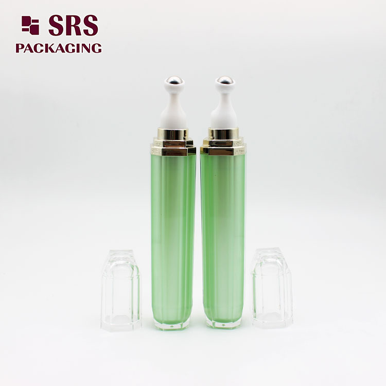L002 empty hexagon Painting green Color Acrylic Roller Bottle