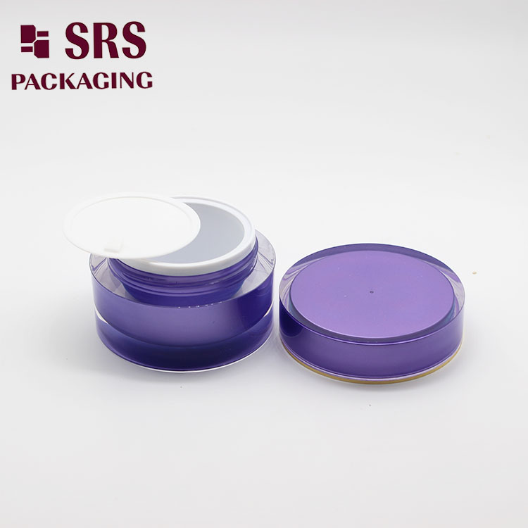 J021 Cosmetic Double Wall Purple 15g 30g 50g Cream Container Jar