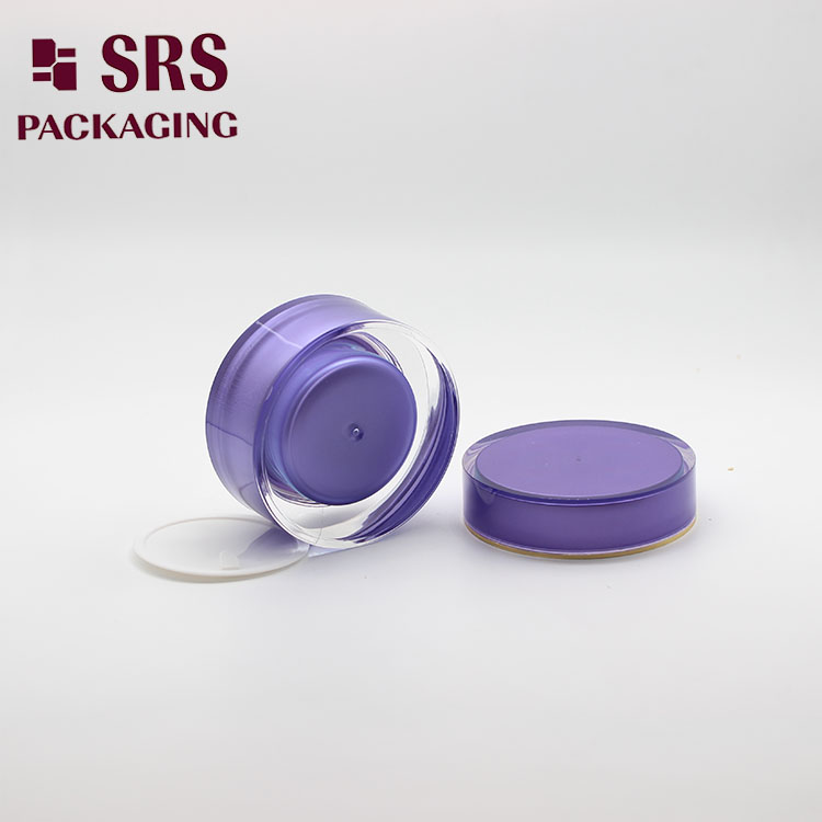 J021 Cosmetic Double Wall Purple 15g 30g 50g Cream Container Jar