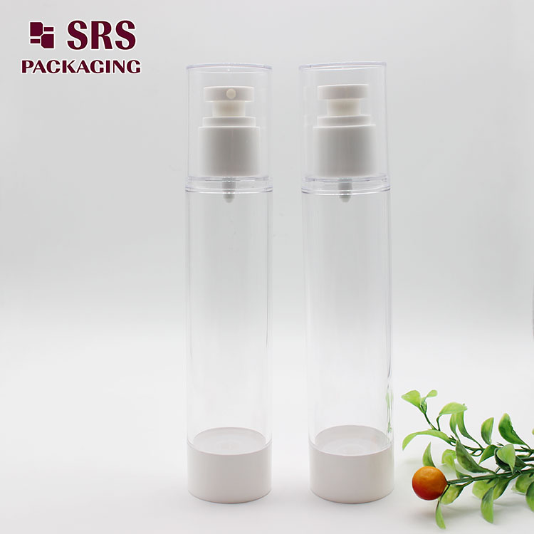 A027 round transparent AS empty emulsion 120ML airless bottle