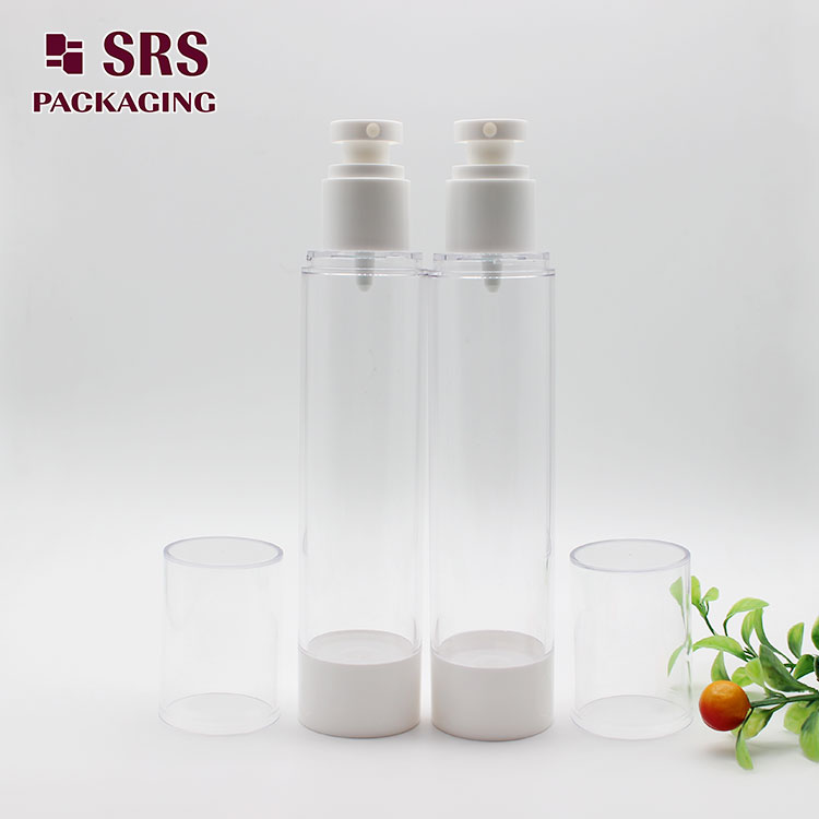 A027 round transparent AS empty emulsion 120ML airless bottle