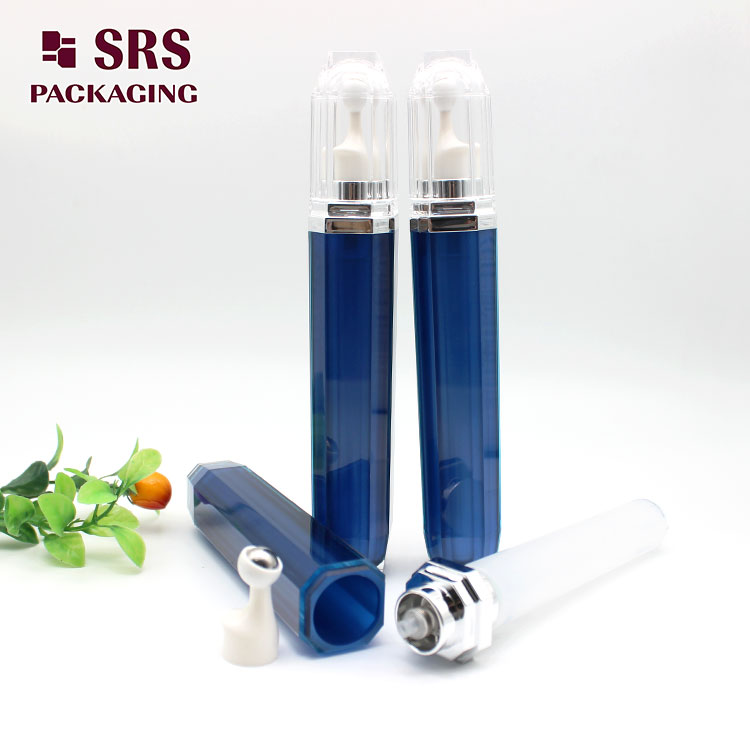 L002 acrylic 15ml Dark Blue Color Roll on Oil Serum Bottle