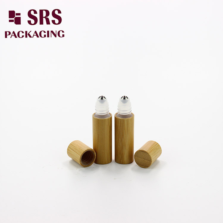 environment-friendly plastic empty 5ml steel ball roll on package natural bamboo bottle