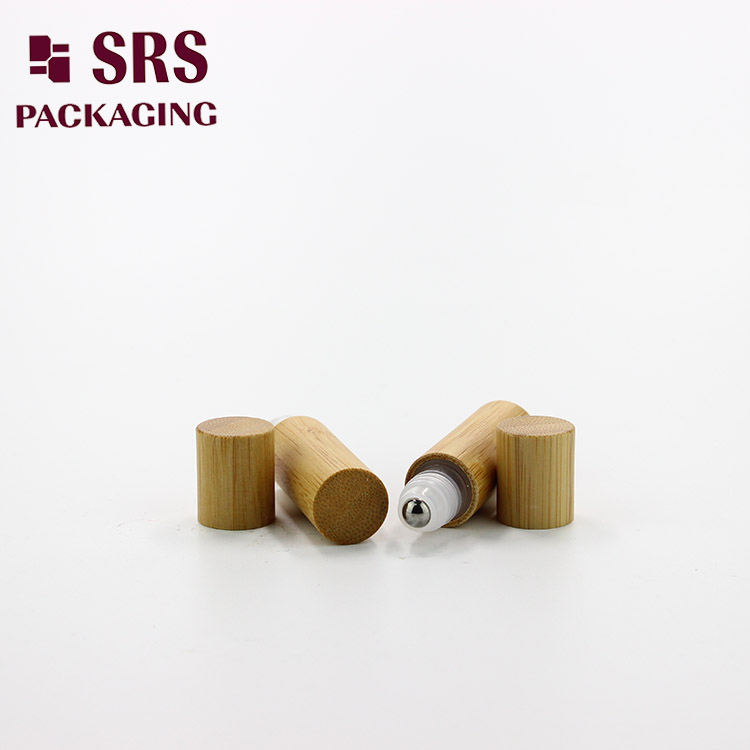 environment-friendly plastic empty 5ml steel ball roll on package natural bamboo bottle