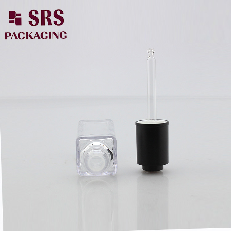 40ml empty cosmetic square shape PETG serum dropper bottle 