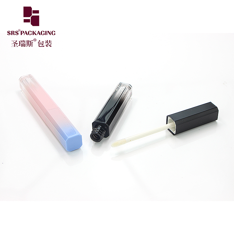 long square shape plastic cosmetic beauty packaging lip gloss tube