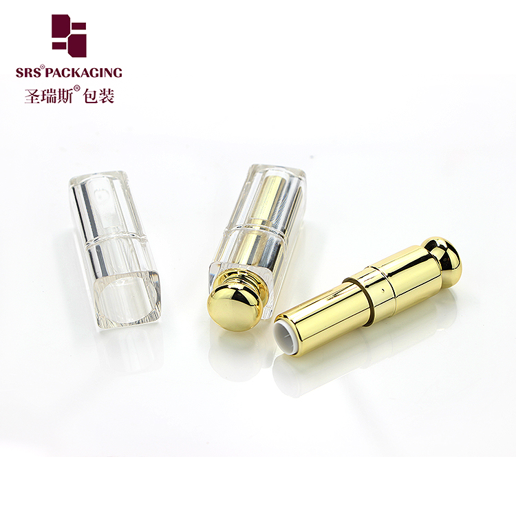 OEM ODM luxury square round lipstick tube gold color make up cosmetic packaging