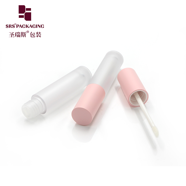 SRS new arrival high quality competitive price long and thin round shape clear matte lipgloss tube