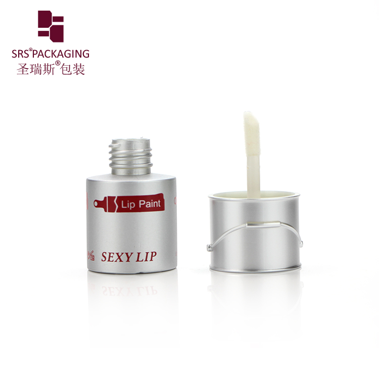 2020 New Model Paint Barrel Round Shaped Silver Empty Plastic Lipstick Tube Packaging With Customized Logo