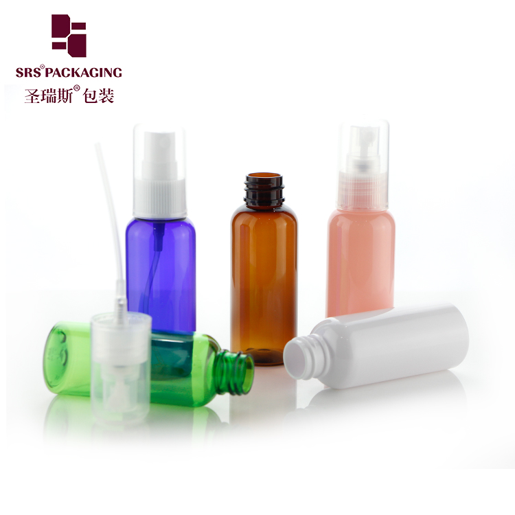 Hot Sale 30ml 50ml 100ml Plastic PET colorful Spray Bottle Packing Alcohol Disinfectant