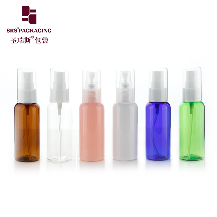 Hot Sale 30ml 50ml 100ml Plastic PET colorful Spray Bottle Packing Alcohol Disinfectant