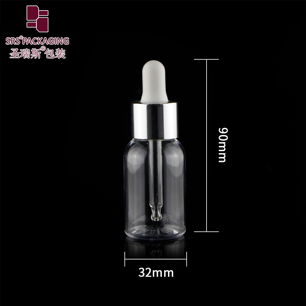empty cosmetic high quality serum dropper eco friendly 30ml pet bottle