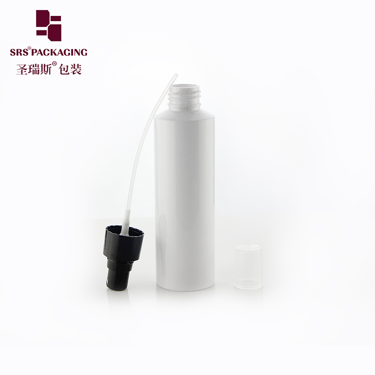 Popular white cosmetic PET  bottle spray 150ml skin care toner travel pump container made of recycled material