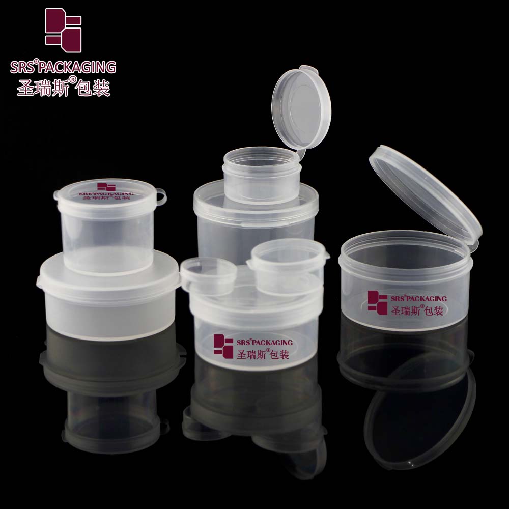 Small Clear Jar For Glitter Powder Mini Jars With Flip Lid Travel Jar For Cosmetic Container For Cream