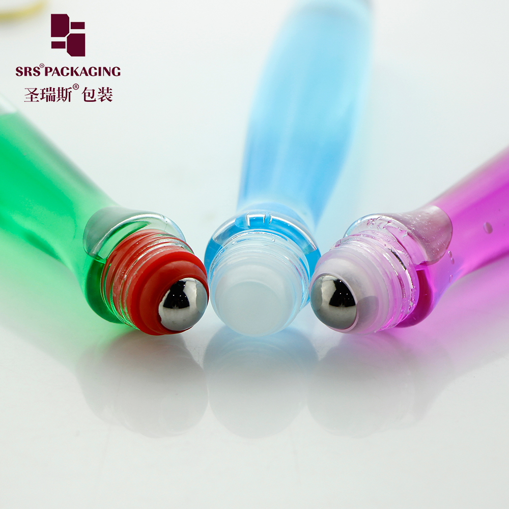 Transparent PETG Empty Plastic Eye Serum Cosmetic 15 ml Roll On Bottle