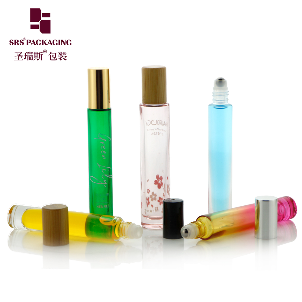 SRS 10ML 15ML Thick-Wall Glass Bottle With Aluminum Cap Glass Essential Oil Roll On Bottle For Perfume