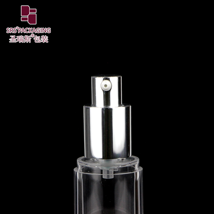 Transparent Bottle Aluminum Airless Pump Bottle Lotion Vacuum Bottle For Cosmetic Clear Cap