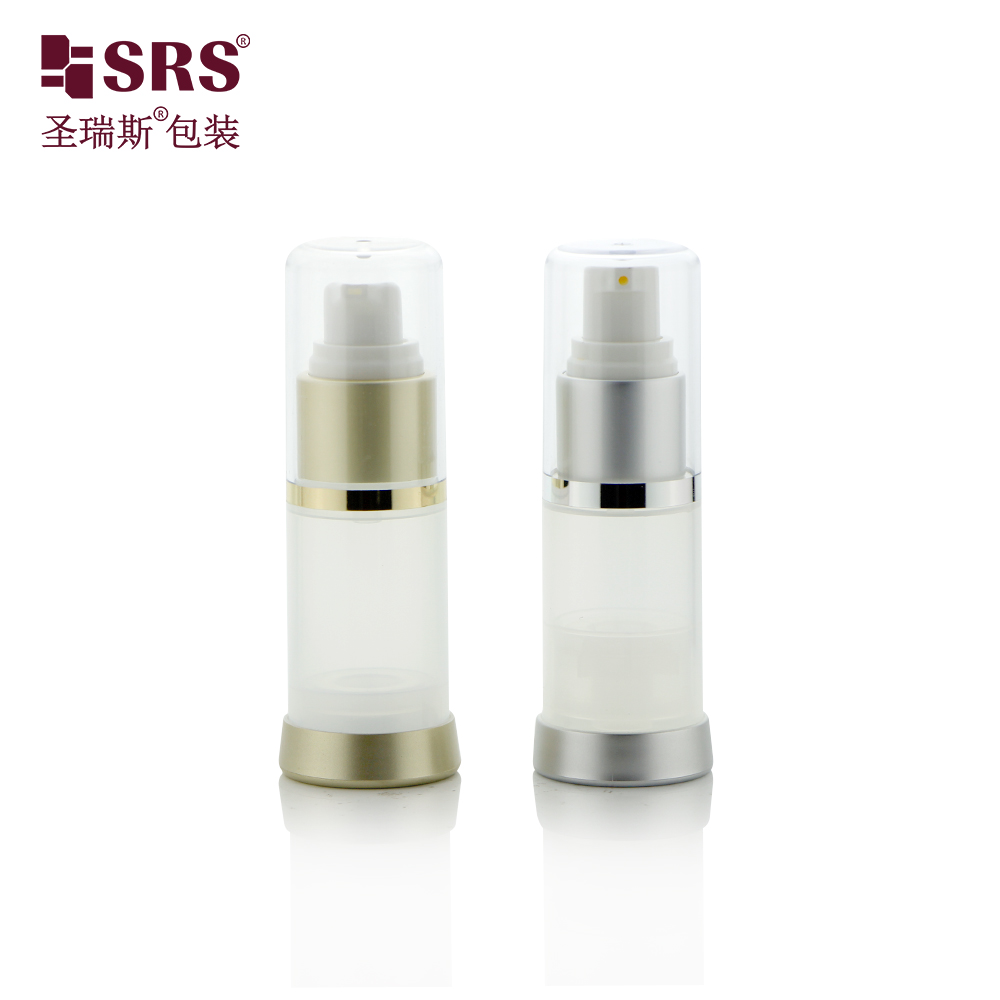 Cylindrical 15ML 30ML 50ML PP Plastic Airless Pump Bottle With Snap Lotion Pump