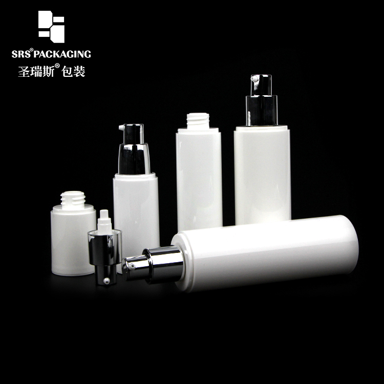 empty PP plastic cosmetic packaging container 15ml 30ml 50ml 80ml 100ml airless pump bottle