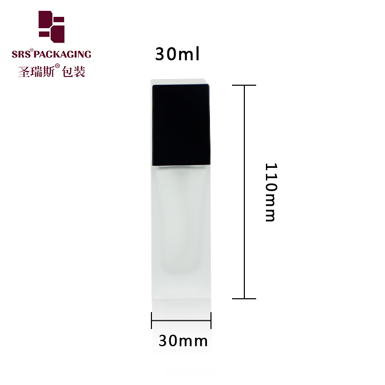 L319 High quality 30ml glass cosmetic packaging 1oz lotion bottles with pump